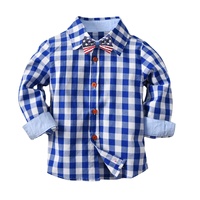 Chemise à manches longues en fibre de bambou tricotée imprimée pour garçons, avec nœud papillon, décontractée, écologique, respirante, vente en gros, vêtements pour enfants, usine OEM