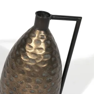 Vase à fleurs de table en fer forgé contemporain haut de gamme, fait main, résistant à la rouille, pour projets d'aménagement intérieur résidentiel de luxe, style côtier, Noël - Product Image 3