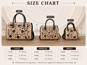 Nuevo Juego de Bolsos de Viaje de Cuero Repujado a Mano de Alta Calidad con Diseño Floral Elegante para Mujer - Product Image 2