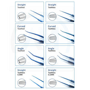 Pinces ophtalmiques en titane avec manche rond, instrument chirurgical oculaire manuel, lot de 8 pièces, réutilisables et autoclavables - Product Image 4