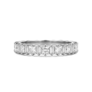 IGI Certified DEF Color VS VVS Clarity New Arrival Stainless Steel 18K Solid Gold Princess & Baguette Lab Created Diamond Ring - Product Image 3