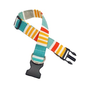 Collar clásico para perros, collares para mascotas de algodón con estampado de cáñamo hecho a mano con hebilla de plástico y anillo en D plateado para perros - Product Image 2