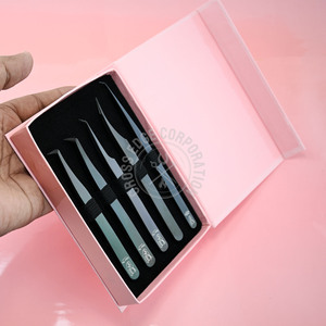 Best Russian Volume <b>Boot</b> Tweezers for Eyelash Extension Individual Isolation Lashes Extensions Tweezer 45 90 Degree Fiber Tip - Product Image 1