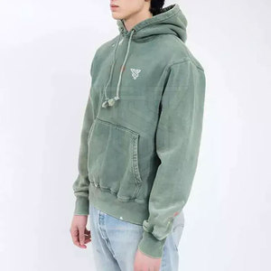 Sweats à capuche pour hommes personnalisés, haute qualité, délavage acide, 100% coton, grande taille, vêtements décontractés d'hiver, uni, à capuche, teinture unie, personnalisé - Product Image 4