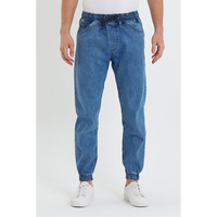 Pantalon en jean tissé délavé avec détails boutonnés, mélange de coton pour homme, décontracté, séchage rapide, été, automne, travail, voyage