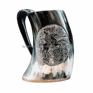 Standard Quality Multicolour Horn Viking <b>Mug</b> Carved Animal Religious Decoration Competitive Price for Export Made - Product Image 4