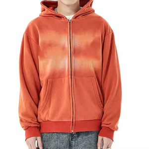 Sweat à capuche oversize tie-dye zippé en molleton français de haute qualité – Style streetwear décontracté - Product Image 1