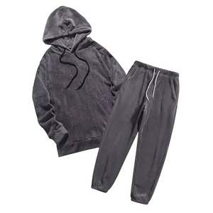 ชุดเซ็ตแทรคสูทผ้าฝ้ายมีฮู้ด ล้างสีแบบแอซิดวอช เนื้อผ้านุ่ม ระบายอากาศได้ดี ทรงปกติ สวมใส่สบาย ชุดสองชิ้น สำหรับผู้ซื้อขายส่ง - Product Image 5