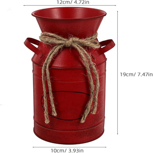 French Style Flower Vase Shabby Chic Milk Can Rustic Galvanized Flowers Bucket Metal Pitcher Jug Plant Container Planter Pots - Product Image 2