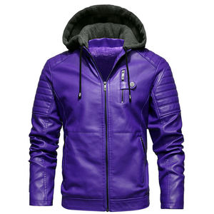 Veste en cuir à capuche pour homme sur mesure, finition cirée, style streetwear, vêtements d'extérieur d'hiver, fabricant OEM - Product Image 3