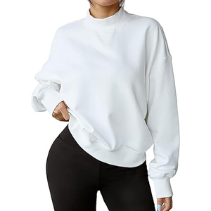 Custom Printed Women Mock Neck Sweatshirt Heavyweight Streetwear Pullover - Product Image 1