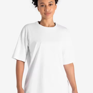 Camisetas de algodón extragrandes de moda para mujer, colores sólidos informales, pedidos al por mayor, camisetas personalizables más vendidas - Product Image 1