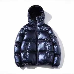 Blouson matelassé à capuche doré unisexe coupe-vent décontracté automne uni coupe standard rembourrage en fibre de polyester fermeture éclair - Product Image 4