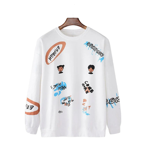 Sudadera Gráfica para Hombre, Algodón Felpa, Cuello Redondo, Corte Regular, 350g, Manga Larga, Cómoda, Informal, Estampada, Estilo Urbano - Product Image 2
