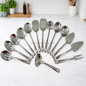 Professional Stainless Steel Kitchen <b>Tool</b> Set | Long Handle Slotted Spatula 6 Pcs - Product Image 2