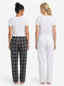 Pijamas de Franela para Mujer, 100% Algodón, Ligeros, Pantalones de Franela, Ropa de Dormir a Cuadros para Mujer - Product Image 2