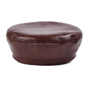 Sombrero de Cuero para Hombre, Estilo Casual para Exteriores, Piel de Vaca, Parte Superior Plana, Color Negro, con Bordado 3D, para Ciclismo y Pesca - Product Image 5