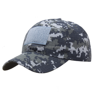 Casquette de baseball sport camouflage personnalisée à 6 panneaux 100% polyester chapeau imperméable réfléchissant avec casquette d'extérieur brodée de fourrure - Product Image 1