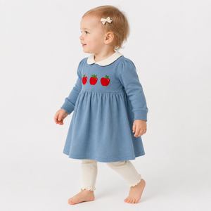 Haute qualité hiver bébé filles robe <span class=keywords><strong>de</strong></span> soirée conception 100% coton pomme brodé noël bébé fille <span class=keywords><strong>pull</strong></span> - Product Image 2