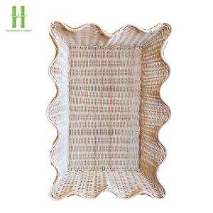 HNH Craft Vietnam Bandeja Rectangular de Mimbre Ondulado Elegante y de Moda, Tejida a Mano, con Asas, Bandejas Decorativas Naturales - Product Image 6