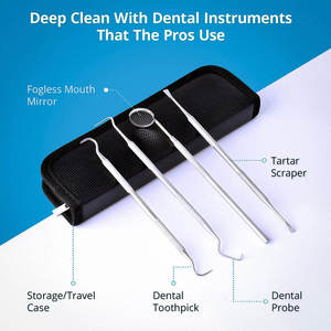 Kit d'examen dentaire de base 3 pièces réutilisable, instruments dentaires manuels en acier inoxydable de qualité allemande, diagnostic par Grip Surgical - Product Image 5