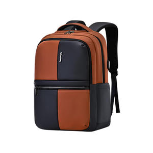 Sac à dos pour ordinateur portable moderne bicolore, résistant à l'eau, sac de voyage avec port de charge USB et bretelles rembourrées, sac d'école - Product Image 5