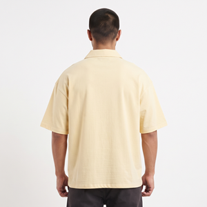 เสื้อเชิ้ตผู้ชายแบบสั่งทำพิเศษ ปกคอพับ แขนสั้นทรงหลวม ทรงบ็อกซี่ ติดกระดุม สไตล์ลำลอง พร้อมปักโลโก้ตามสั่ง - Product Image 4