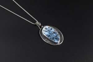 Elegante Colgante de Ágata Dendrítica Hecho a Mano en Plata de Ley 925, Joyería Vintage de Compromiso con Certificado de Terceros para Mujer - Product Image 5