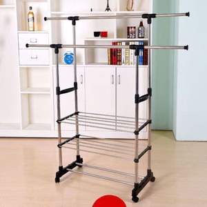 Horizontal and Vertical 3 Tiers Stainless Steel <b>Over</b> <b>Door</b> <b>Rack</b> for Clothing Garments Shoes - Product Image 3