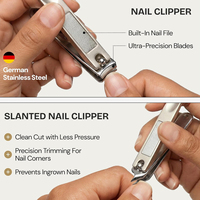 Étui en cuir de bonne qualité, best-seller, nouveau, tendance, professionnel, ensemble de manucure et pédicure en acier inoxydable 3-en-1, coupe-ongles personnalisé