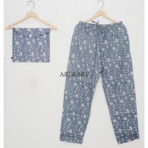 Nouveautés : Pyjamas pour femmes 100% coton, manches longues, col en V, ensemble de pyjama pour la plage et les vacances - Product Image 3