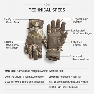 Traje de Caza Impermeable y Cortavientos de 3 Capas para Mujer, con Guantes de Neopreno y Solapa Extraíble, Fabricación Personalizada OEM - Product Image 5