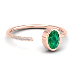 Anillo REYES de Lujo en Plata de Ley 925 con Moissanita y Esmeralda para Mujer, Minimalista, Chapado en Oro de 14K y Rodio, Joyería Fina - Product Image 5
