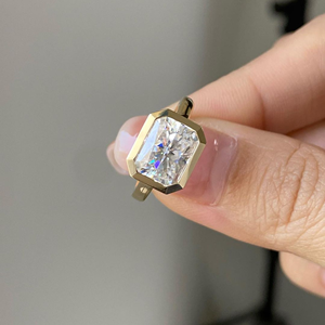 IGI Certified Radiant Lab Grown <b>Diamond</b> Engagement <b>Ring</b> Wedding <b>Ring</b> 2.15Carat Yellow Gold 14k Party Gift Jewelry - Product Image 1