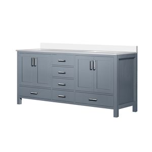 Grigio scuro 72 pollici. L X 22 Pollici Mobile Bagno Doppio con Top in Quarzo Bianco - Product Image 4