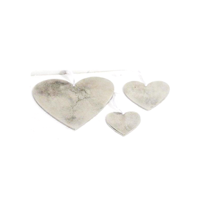 Adornos Colgantes de Corazón de Metal Hechos a Mano, Plateados Texturizados, Bordes Decorativos en Relieve, Varios Tamaños, para Bodas, San Valentín, Ecológicos - Product Image 4