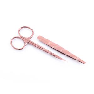 Ciseaux à cils multicolores en acier inoxydable de haute qualité et pince à épiler à sourcils pointe pointue outils de beauté de marque privée - Product Image 6