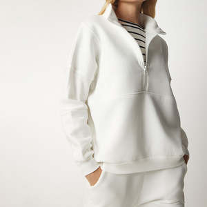 Conjunto de dos piezas para mujer, sudadera y pantalones, forro polar blanco sólido, ropa informal para damas, ajuste cómodo y relajado. - Product Image 3