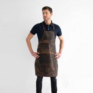 Delantal de Cuero de Grano Completo con Acabado Encerado Rústico, Correa de Hombro Ajustable, Bolsillo Grande, para Hombre Adulto, Casual, para las Cuatro Estaciones - Product Image 3