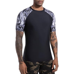 Men Athletic Rash Guard <b>Compression</b> T <b>Shirt</b> Short Sleeve Swim <b>Shirt</b> UV Protection Wholesale Supplier - Product Image 4