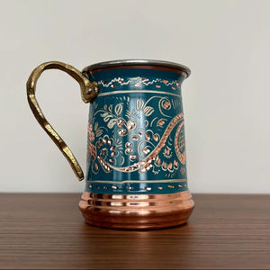 Tazas de Cerveza Metálicas Hechas a Mano, Ecológicas, para Moscow Mule, Reutilizables, Antiderrames, 400 ml, Diseño Clásico, para Bar y Hogar - Product Image 1