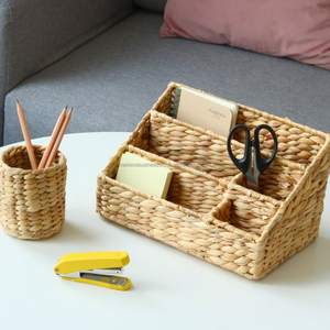 Élégant Jacinthe D'eau Divisé Magazine Panier De Rangement Accessoire De Bureau et Décor pour Bureau - Product Image 4