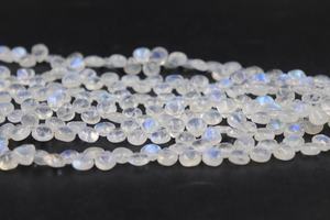 Cuentas de Piedra Lunar Arcoíris de Calidad AAA en Forma de Corazón, 8mm, 8 Pulgadas, Gema Lisa con Orificio de 0.40mm, Tienda India de Gemas para Fabricación de Joyas - Product Image 5