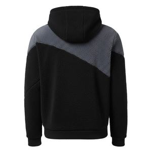 Sweat à capuche bicolore en gros, sweat-shirt à capuche unisexe en molleton noir et gris - Product Image 2