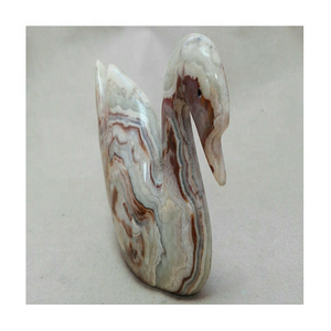 รูปปั้นหงส์ขาวแบบดั้งเดิมหินอ่อนหินโอนิกซ์แกะสลักตามสั่งขนาดภายในของตกแต่งหินรูปสัตว์ - Product Image 5