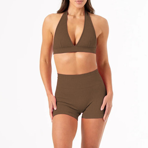 Conjunto Deportivo de Sujetador Deportivo y Pantalones Cortos para Mujer, Conjunto de Dos Piezas para Correr, Fitness, Pilates y Yoga - Product Image 3