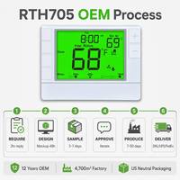 Termostato HVAC Programable RTH705 1H1C, Termostato Digital de Habitación con Batería y Doble Alimentación de 24V