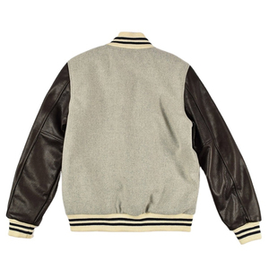 <b>yellow</b> color Latest Maximize Wear Varsity Jacket 100% Original Cowhide Leather Sleeves Woolen Fashion Long Wear for Men - Product Image 3