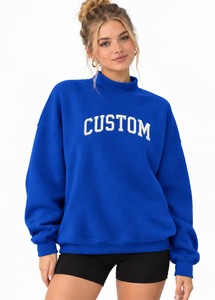 Oversized <b>Mock</b> Neck Casual Sweatshirt Women's Relaxed Pullover Top Comfortable Long Sleeve Fit Loose Autumn Style - Product Image 1