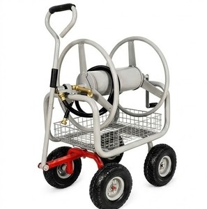 Enrouleur de tuyau d'arrosage robuste de 120 m avec chariot à 4 roues et panier de rangement pour jardin, usage industriel et atelier ODGGAD019 - Product Image 2